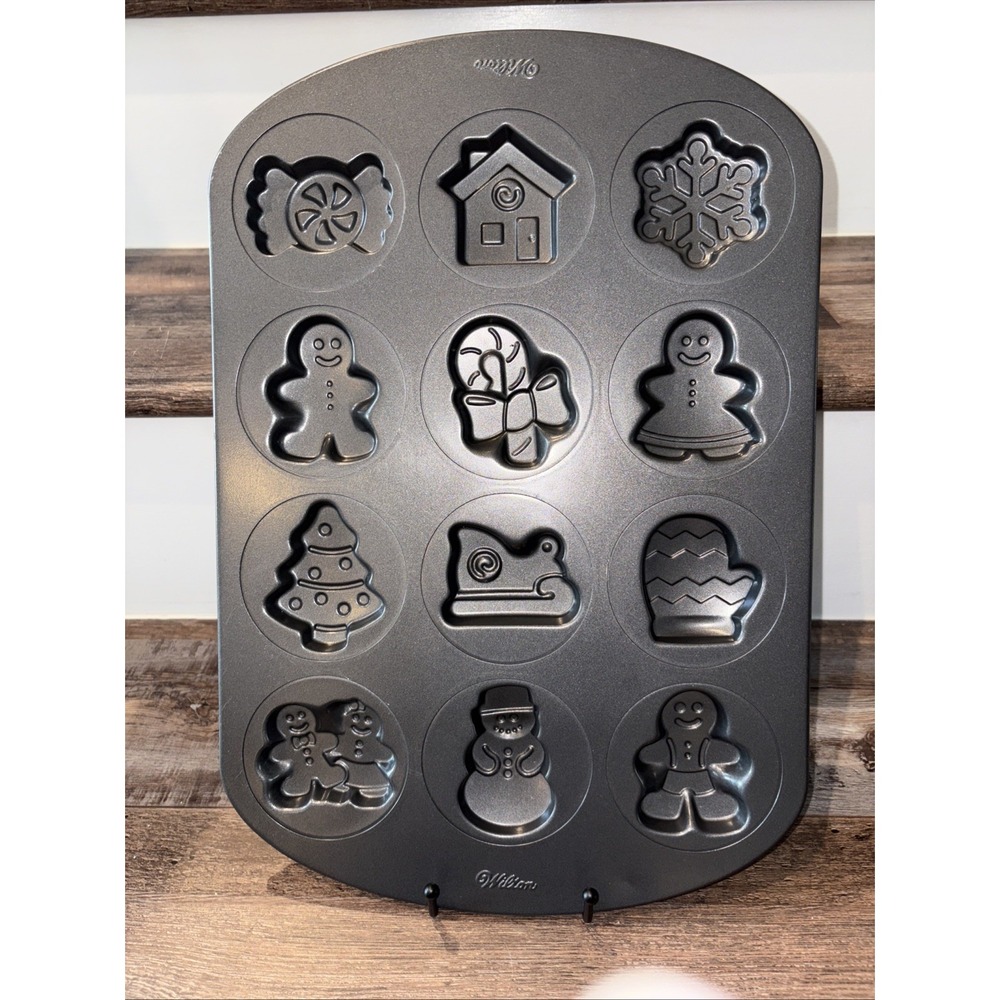 Wilton Christmas Cookie Pan 12 Different Cavity Metal